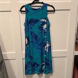 Lauren Ralph Lauren Teal and Blue Floral Mini Dress